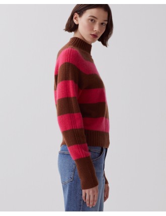 Pull col montant en cachemire st pink emperador