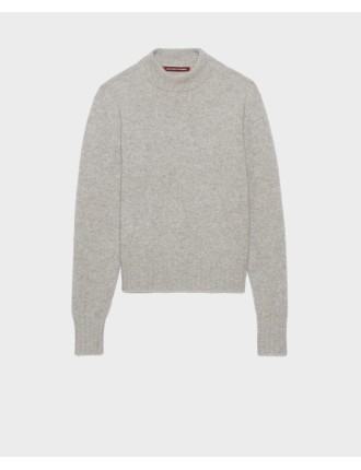 Pull col montant en cachemire light grey knit