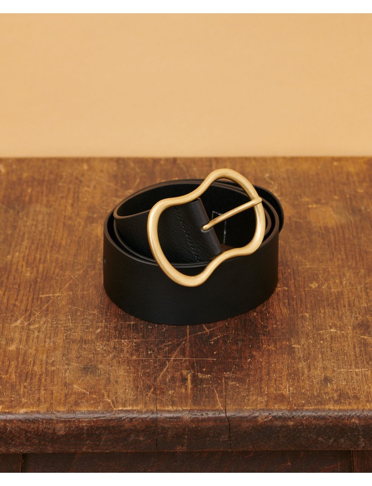 Ceinture large en cuir black