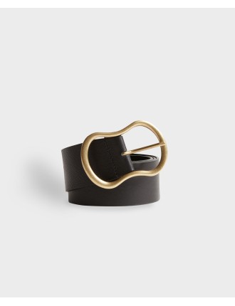 Ceinture large en cuir black