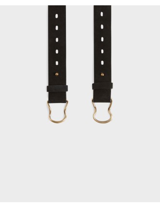 Ceinture fine en cuir suédé black