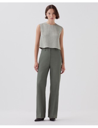 BLANDINE - Pantalon droit basil dark green