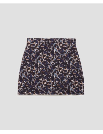 Jupe matelassée en coton new fl ikat navy