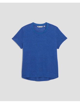 AMANDINE - T-shirt col rond en lin sodalite blue