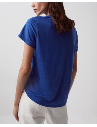 AMANDINE - T-shirt col rond en lin sodalite blue