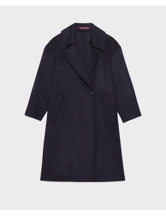 Manteau double face laine et cachemire navy