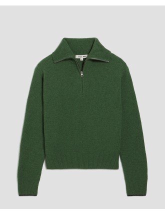 Pull à col camionneur zippé en laine green