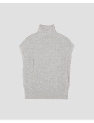 Pull sans manches en cachemire ashen gray