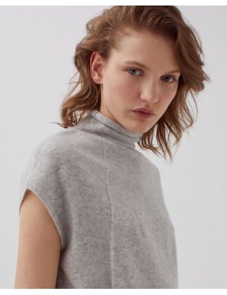 Pull sans manches en cachemire ashen gray