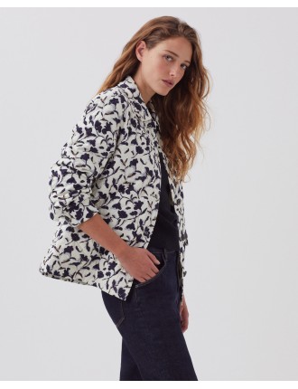 Veste matelassée en coton new fl ikat ecru