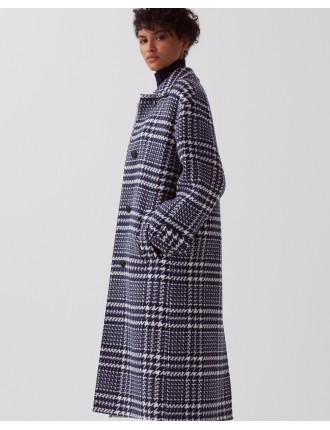 Manteau long houndstooth ble