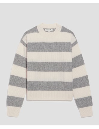 Pull en laine st grey white