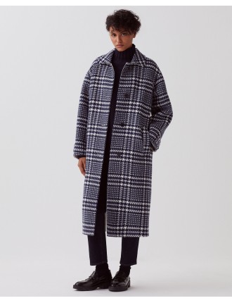 Manteau long houndstooth ble