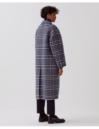 Manteau long houndstooth ble