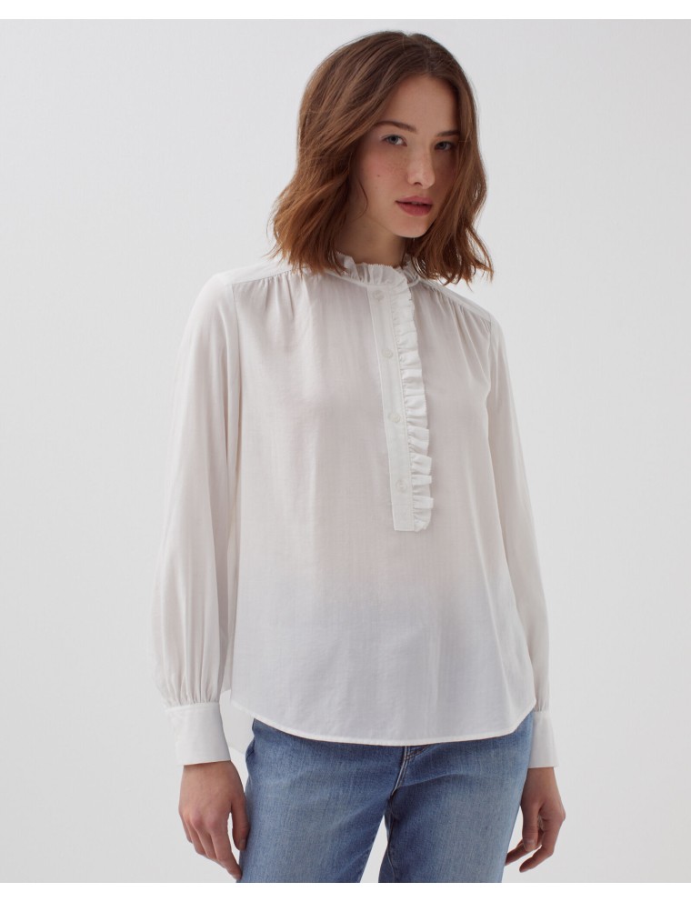 Blouse détails de volants gardenia