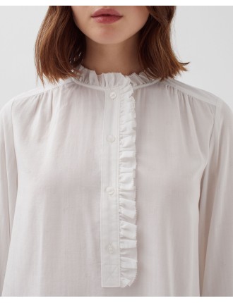 Blouse détails de volants gardenia