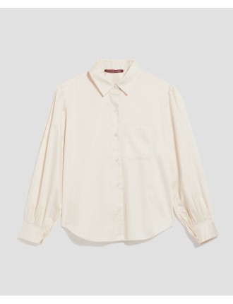 Chemise en coton satiné pearled ivory