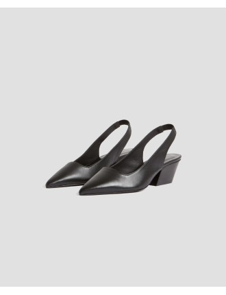 Slingbacks en cuir black