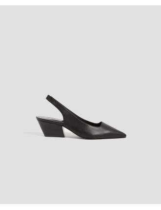 Slingbacks en cuir black