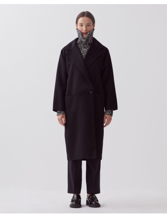 Manteau long double face black beauty