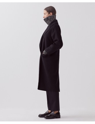 Manteau long double face black beauty