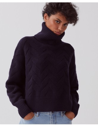 Pull col roulé en laine night sky