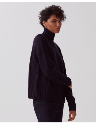 Pull col montant en laine night sky