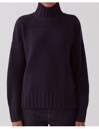 Pull col montant en laine night sky