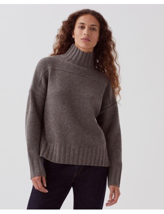 Pull col montant en laine steeple gray