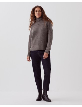 Pull col montant en laine steeple gray