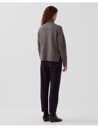 Pull col montant en laine steeple gray