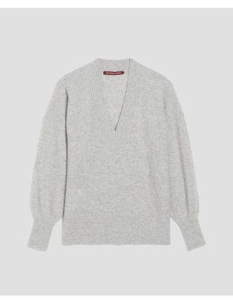 Pull col V en cachemire ashen gray