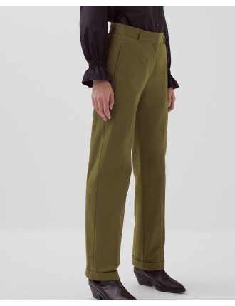 COLETTE - Pantalon droit military olive