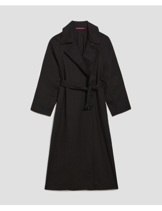 CATHERINE -Trench long fluide black beauty