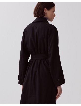 CATHERINE -Trench long fluide black beauty