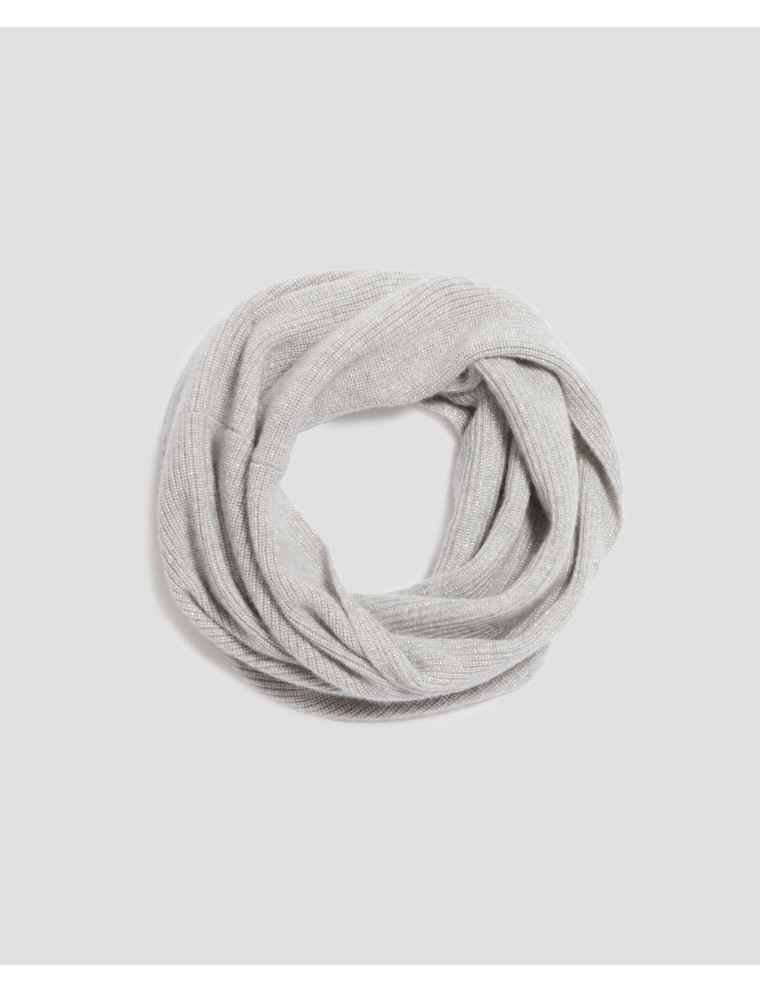 Snood cachemire mélangé ashen gray lurex