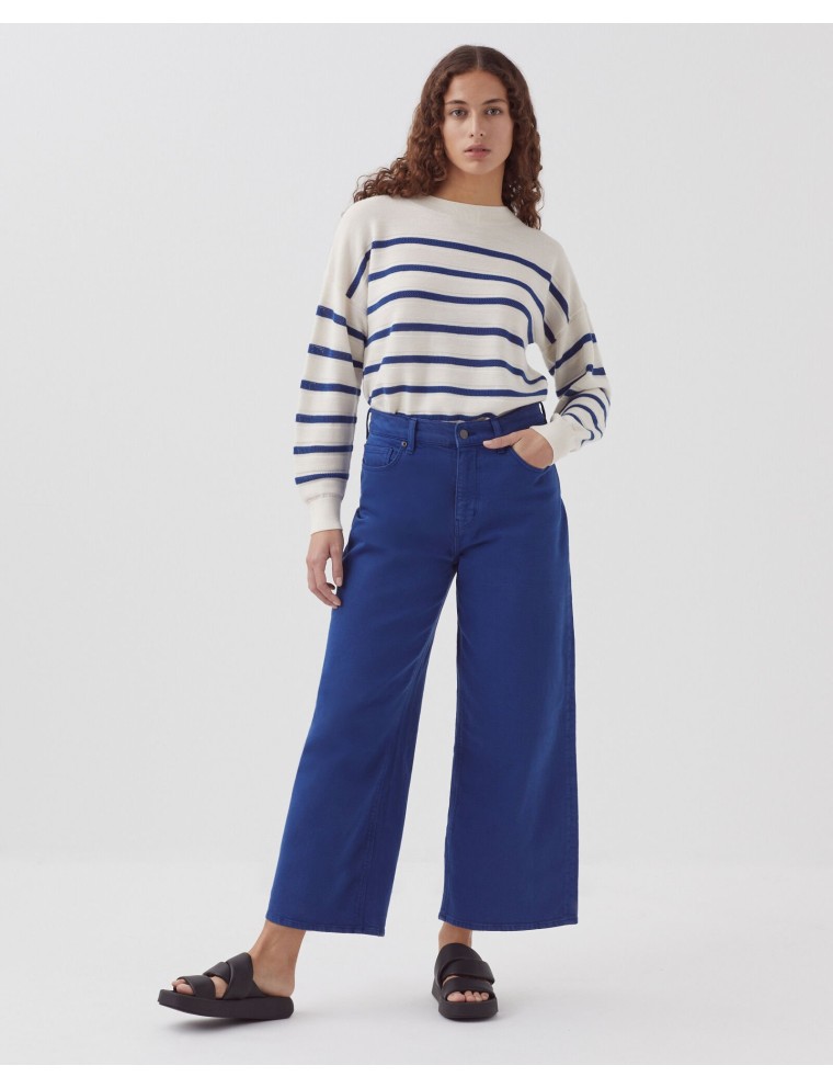 EMY - Jean cropped wide leg sodalite blue