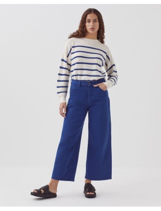 EMY - Jean cropped wide leg sodalite blue