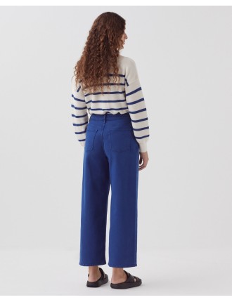 EMY - Jean cropped wide leg sodalite blue