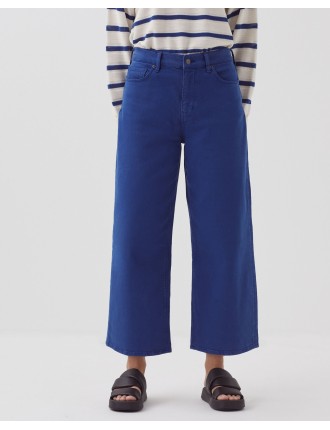 EMY - Jean cropped wide leg sodalite blue