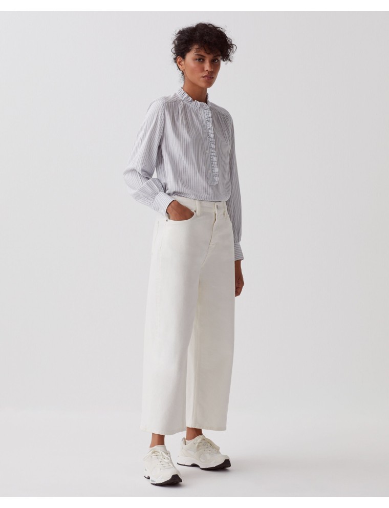 EMY - Jean cropped wide leg white