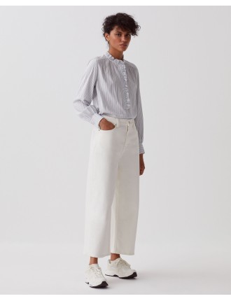 EMY - Jean cropped wide leg white