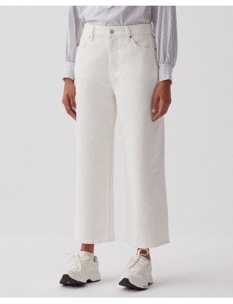 EMY - Jean cropped wide leg white