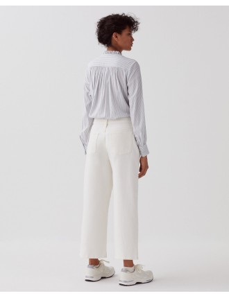 EMY - Jean cropped wide leg white