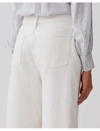 EMY - Jean cropped wide leg white