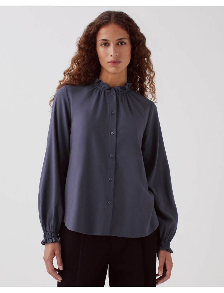 Blouse à col volanté odyssey gray