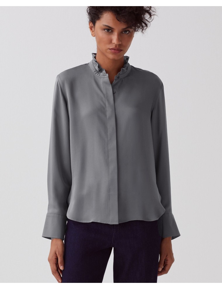 Chemise fluide à volants grey