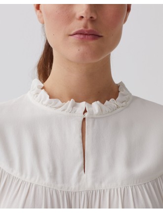 Blouse fluide à manches courtes gardenia