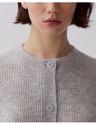 Cardigan à point fantaisie light gray