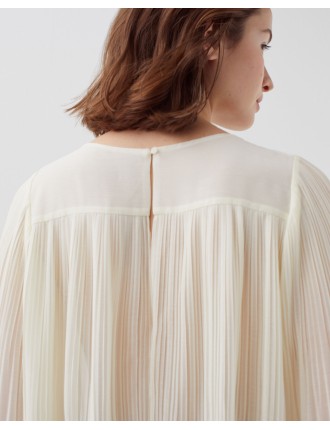 Blouse fluide plissée papyrus creme